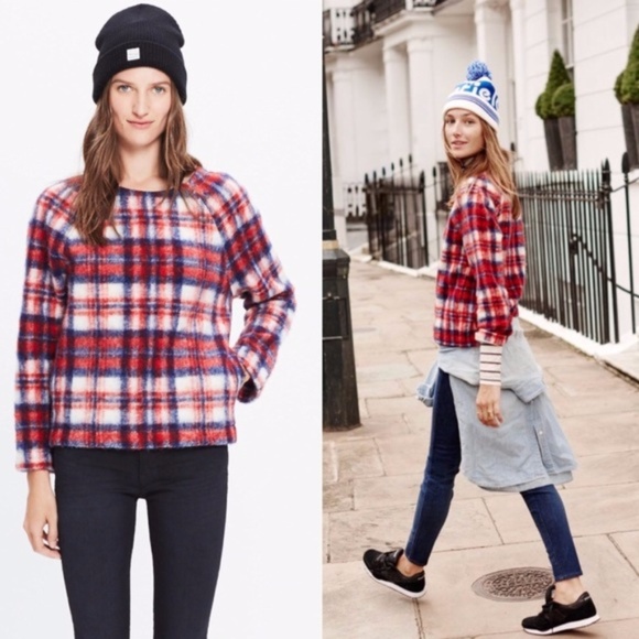 Madewell Tops - Madewell Brushed Plaid Pullover Sweater